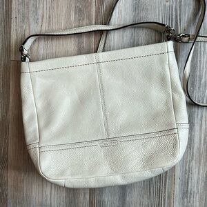 Coach White Crossbody with Orange Interior
